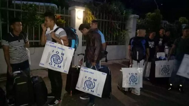 The second group of refugees to be accepted for resettlement in the US leave Port Moresby for the US last month.