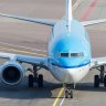 A KLM plane at Schiphol Airport in Amsterdam, the Netherlands.