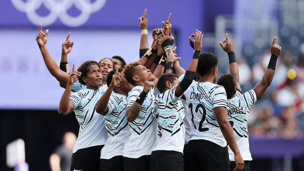 The Fiji team at the Paris Olympics.