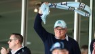 Scott Morrison at a Sharks game in 2020 at Netstrata Jubilee Stadium.