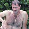 Fur flashback: Dennis Lillee posing poolside in Adelaide in 1982.