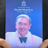 Mick Gatto attended the State Funeral for Harold Mitchell on Monday.