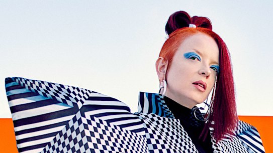 Shirley Manson with members of Garbage. 