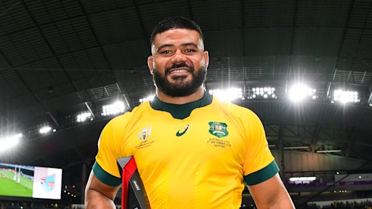 Tolu Latu was named man of the match in Australia's 39-21 victory over Fiji in Sapporo. 