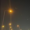 Missiles can be seen in the sky above Qatar.