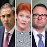 Jim Chalmers, Pauline Hanson and Andrew Bragg. The growing hostility towards super from the conservative side of politics has the sector on edge.