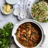 Fragrant Syrian chicken with lemon and pistachio cous cous.