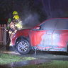 Three arrested following machete attack, car fire in western Sydney