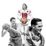 Luc Longley, Mitch Wishnowsky and Jack Brabham.