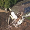 House destroyed by landslip on the Hawkesbury River