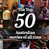 Top 50 Australian Movies cover. A collage of the movies in the top 50 list.