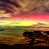 A view of the aurora australis from Ricketts Point in Beaumaris, Victoria.