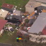 The scene of the crash on Saturday morning. 