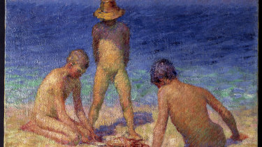John Russell’s "The Painter’s Sons Playing with a Crab", 1904-1906, oil on canvas, 65.5cm x 65cm, Musee D’orsay, Paris, held by the Musee de Morlaix, bequest of Mme Jouve, 1948.