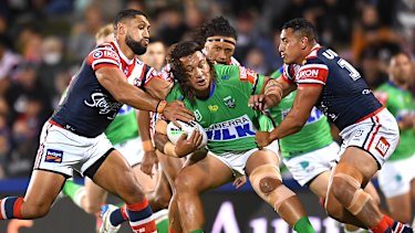 Josh Papalii was a first half try-scorer for the Raiders.