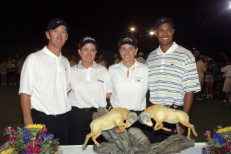 David Duval, Karrie Webb, Annika Sorenstam and Tiger Woods play golf under lights in 2001, and Golf Australia is thinking of experimenting with the idea again.