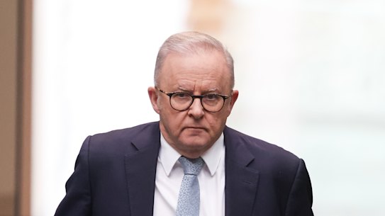 Prime Minister Anthony Albanese arrives for question time on Wednesday.