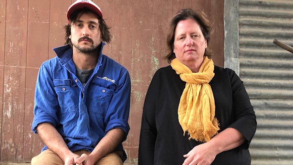 Caroline Laidlaw, whose daughter has anorexia nervosa, with her son Jock on the family farm.