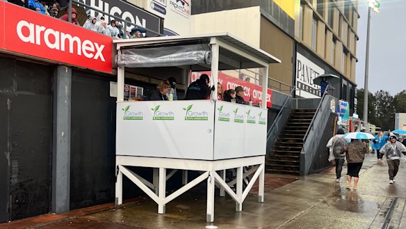 One of Shark Park’s corporate boxes on the eastern side of the ground resembles a cubby house.