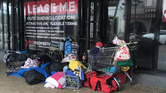 The entrance to the former Dome Cafe and Positano Restaurant buildings up for lease on Lake Street.