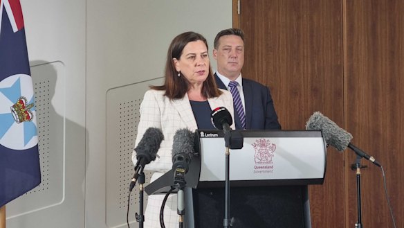 Queensland Attorney-General Deb Frecklington speaking on Tuesday.