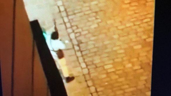 A still image from footage reportedly of one of the gunmen in Vienna, Austria. 