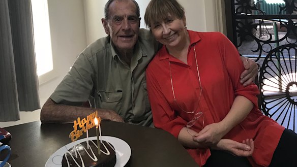 Allan celebrates at home with his daughter Jamelle on his last birthday on March 18, 2019. 