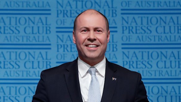 Treasurer Josh Frydenberg during his first post-budget address to the National Press Club on Wednesday.