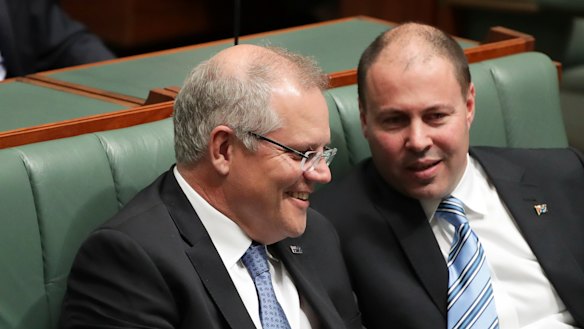 PM Scott Morrison and Treasurer Josh Frydenberg. 