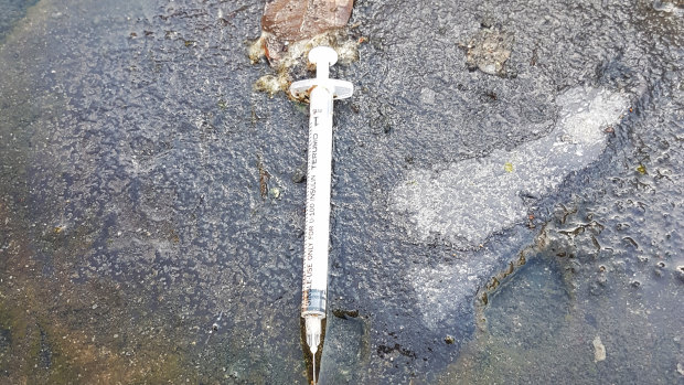 A needle on a Richmond street.