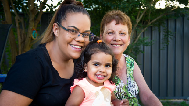 Tracey Whetnall with daughter Shara Fowler and granddaughter Kalina, 2. 
