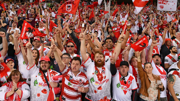 Red and white army: Dragons supporters have had a lot to shout about since Sunday.