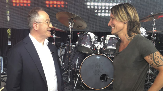 Keith Urban (right) opens up to Andrew Denton.