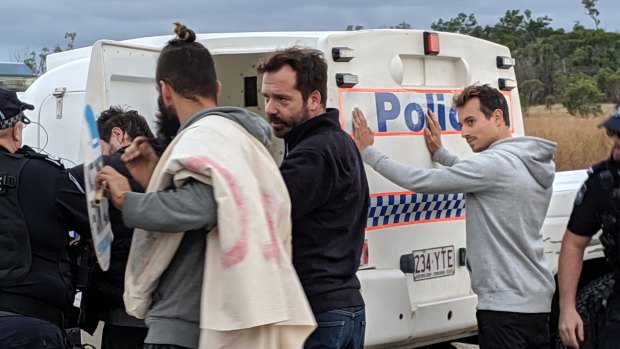 Four French journalists were among those arrested outside the Abbot Point coal terminal on Monday. 