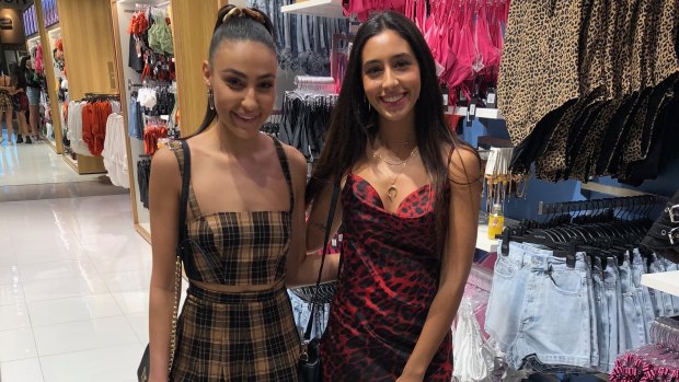 Love Island's Tayla Damir and Amelia Plummer at Glassons Westfield Bondi Junction on Wednesday.