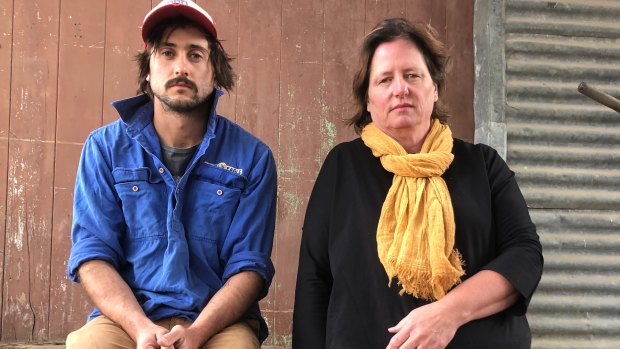 Caroline Laidlaw, whose daughter has anorexia nervosa, with her son Jock on the family farm.