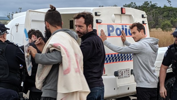 Four French journalists were among those arrested outside the Abbot Point coal terminal on Monday. 
