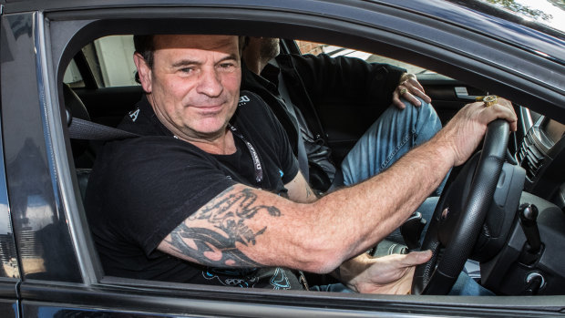 John Setka leaves a union delegates meeting at CFMMEU headquarters.