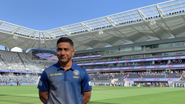 Parramatta Eels rookie Will Penisini was given the honour of helping to officially launch Bankwest Stadium.