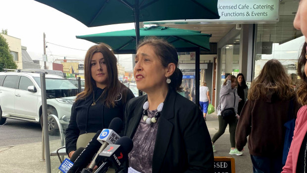 Lily D’Ambrosio, Victoria’s minister for energy, environment and climate change, in Station Street, Fairfield on Saturday.