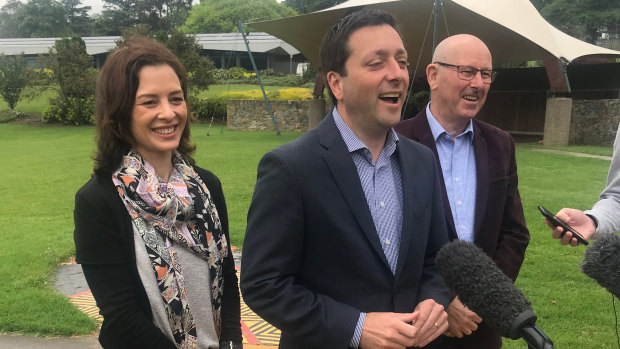 During the state election campaign, then-opposition leader Matthew Guy visited Gippsland with his wife Renae and Liberal candidate for Morwell Dale Herriman and pledged to back the coal industry. 