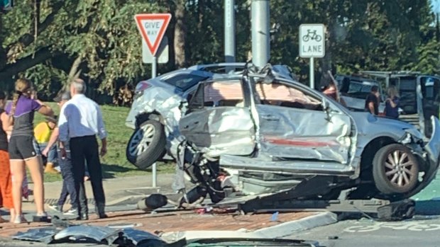 The crash at the intersection of Anzac Avenue and Wattle Street in Rothwell.