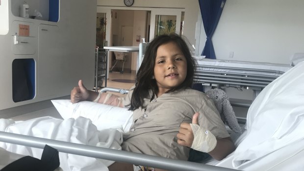 Ella recovering in hospital.