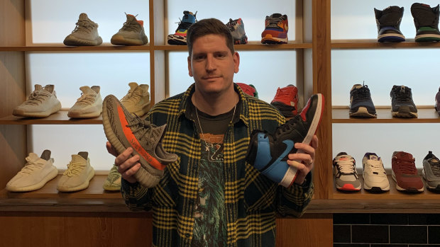 Cold Wave owner Adam Harvey's sneaker reseller store in Kings Street, Perth, is bucking the trend on retail, largely thanks to sales in Kayne West's Yeezy and Nike's Air Jordan sneaker lines.