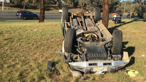 An injured man was taken to Canberra hospital after a collision on Canberra Avenue on Monday afternoon.