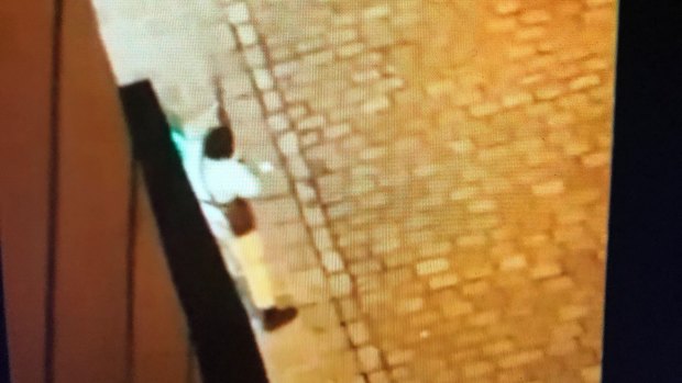 A still image from footage reportedly of one of the gunmen in Vienna, Austria. 