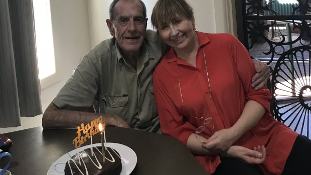 Allan celebrates at home with his daughter Jamelle on his last birthday on March 18, 2019. 