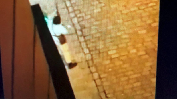 A still image from footage reportedly of the gunman in Vienna, Austria.
