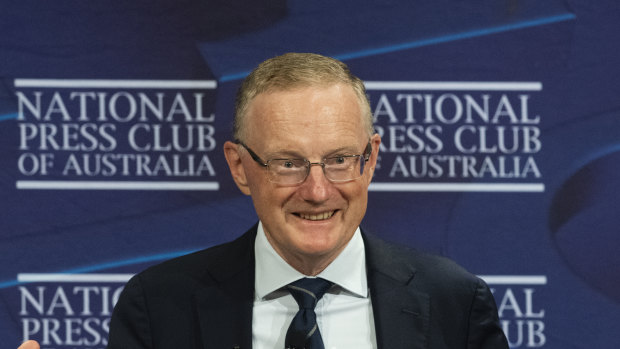 Reserve Bank governor Philip Lowe speaking at the National Press Club this week.