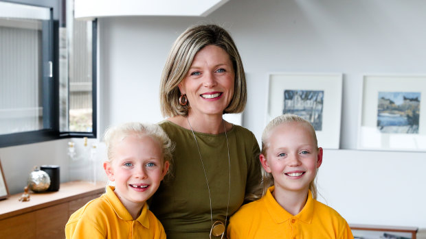 Amanda Meehan is able to collect her children from school twice a week thanks to her flexible work arrangement.